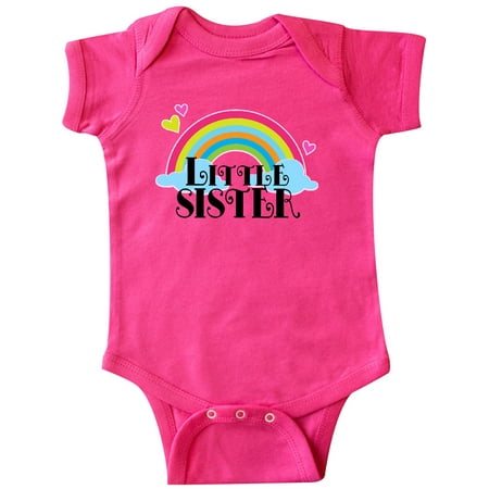 

Inktastic Little Sister Outfit Cute Rainbow Gift Baby Girl Bodysuit