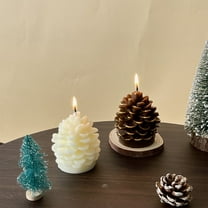 Christmas Candles, 2.3x3.1 Inch Realistic Cute Pine Cone Candles Real Wax Christmas Pinecone Candle Decorations Gift for Thanksgiving Xmas Party Wedding Home Indoor Winter Holiday