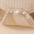 thumbnail image 4 of TOWED22 Newborn Infant Girl Fall Winter Outfits 3 Pcs Clothing Set Long Sleeve Round Neck Graphic Romper Jumpsuit Floral Pants Headband Bodysuit Set(Beige,3-6 M), 4 of 7