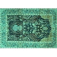 thumbnail image 1 of Ahgly Company Machine Washable Indoor Rectangle Animal Turquoise Blue Traditional Area Rugs, 5' x 8', 1 of 4