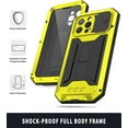 thumbnail image 3 of for iPhone 13 Pro Case,Aluminum Metal Silicone Built-in Kickstand Shockproof Military Heavy Duty Sturdy Protector Cover Rugged Metal Hard Case for iPhone 13 Pro 6.1 inch(Yellow), 3 of 16