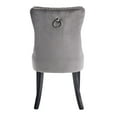 thumbnail image 5 of Tcbosik Upholstered Dining Chairs Set of 2, PU and Velvet Modern Kitchen Chair with Tufted Button Back and Solid Wood Legs, Easy Assembly, Black+Gray, 5 of 11