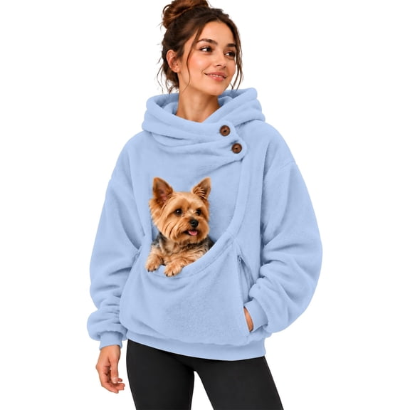 TGPMGRZ Pet Pouch Hoodie Oversized Pullover with Kangaroo Pocket Cat Dog Carrier Causal Walk Sweatshirts
