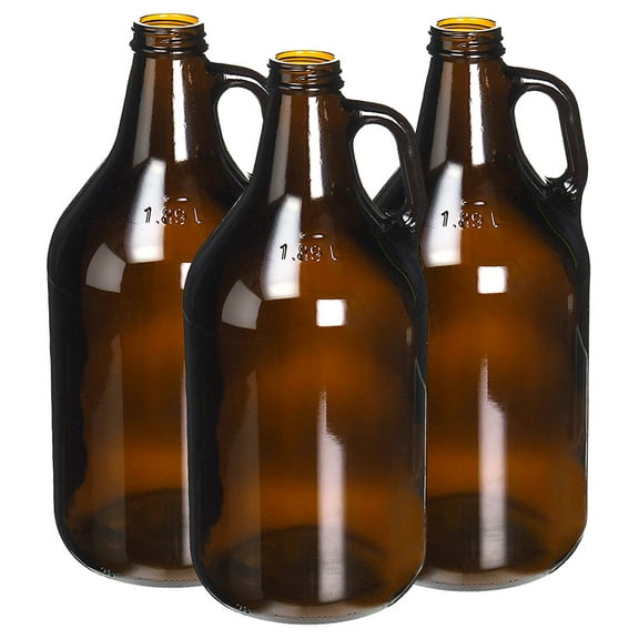 True Fabrications 1/2 Gallon Amber Beer Growler - Reusable - Has UV Protectio...