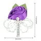 thumbnail image 3 of Broche de boda con ramillete floral para novios y novias, color morado oscuro, con rosas artificiales y perlas, 3 of 8