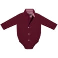 thumbnail image 2 of Creative Knitwear Infant Long Sleeve Button Down Dress Shirt- , Maroon, Sizes: 0/3m - 6/9m, 2 of 7