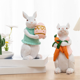 thumbnail image 4 of Estatuas de conejo de Pascua de resina para decorar el hogar, divertidas figuras de mesa de primavera y verano, 4 of 7