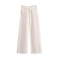 thumbnail image 4 of uublik Womens Jeans Cargo Jeans Casual High Waist Baggy Denim Cargo Pants with Pockets, White, 4 of 5