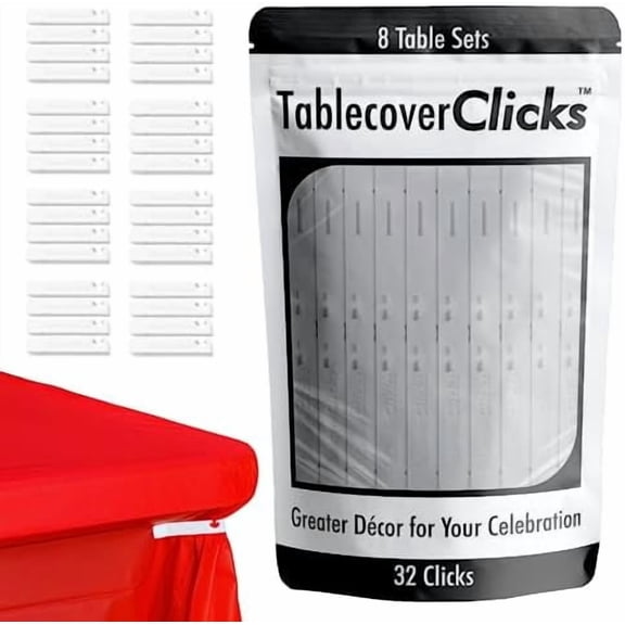 32 Pack of Reusable Tablecloth/Table-Cover Clips – Great for Disposable Plastic Table Covers – Celebration/Party Table Décor$$Home Decor, Kitchen, & Other