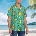 thumbnail image 3 of Vsdgher Funny Animals in Jungle Print Men's Hawaiian Shirts Button Down Tropical Holiday Beach Shirts Vacation Clothes,X-Large, 3 of 7