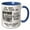 Blue/White, variant on 3drose, Queen City Bicycle Shop Advertisment 4, 11oz Mug