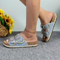thumbnail image 5 of GJPBGK Women Sandals Women Double Buckle Slide Sandals Comfortable Cushion Insole Non-Slip Rubber Sole Good for Shopping, Parties & Casual Outings, 5 of 6