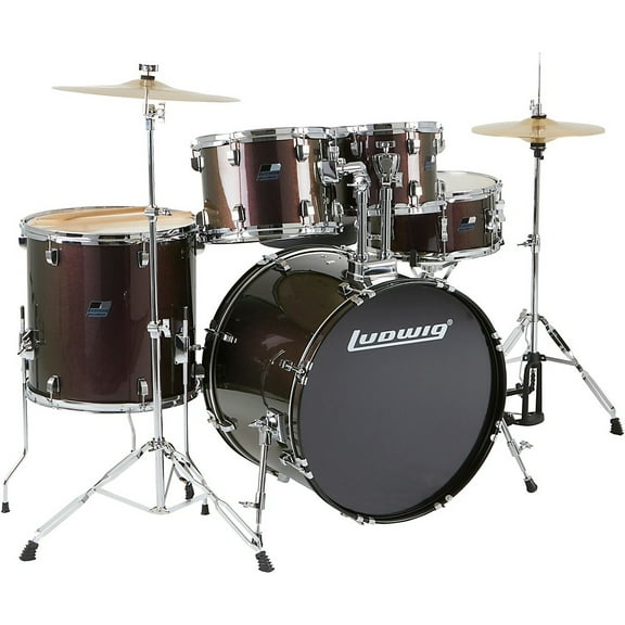 Ludwig BackBeat Complete 5-Piece Drum Set With Hardware and Cymbals - Metallic Purple Mist