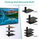 thumbnail image 4 of WALI Estantes Flotantes de Pared para TV, Soporta Hasta 8 kg, Estante para TV con Cristales Templados Reforzados para Reproductores de DVD Cajas de Cables Consolas de Juegos (CS303B), 3 Niveles, Negro, 4 of 8