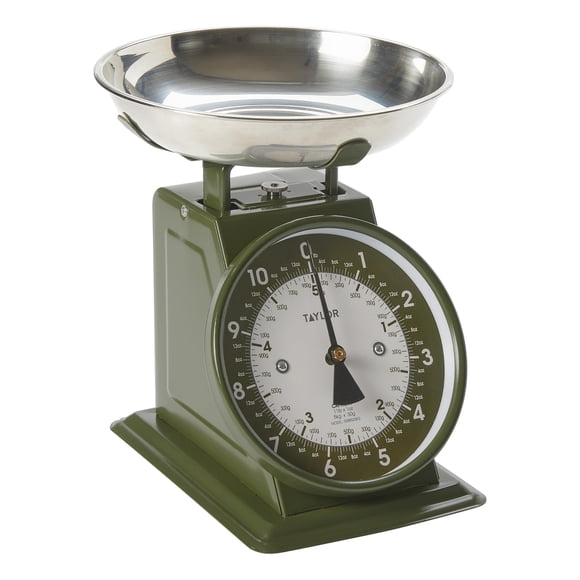 Báscula de cocina Taylor Mechanical para pesaje de alimentos, 5 kg/11 libras, verde