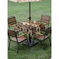 thumbnail image 3 of Outdoor Tablecloth with Umbrella Hole and Zipper, Brown Beige Square Table Cloth 60x60 Inch Waterproof Tablecloth, Rustic Farmhouse Dog Paw Vintage Picnic Table Cover for Patio Camping, 3 of 7
