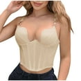 thumbnail image 2 of Yuwull Women'S Bandana Vintage Party Corset Crop Top T2ks Fashion Bustier With Push Up Lace-Up Back Tank Top, 2 of 4