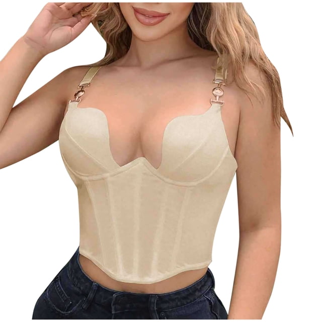 Birdeem Womens Solid Color Lace Suspender Wrapped Around Chest Waist and Backless Bra with Transparent Mesh and Zipper Closure