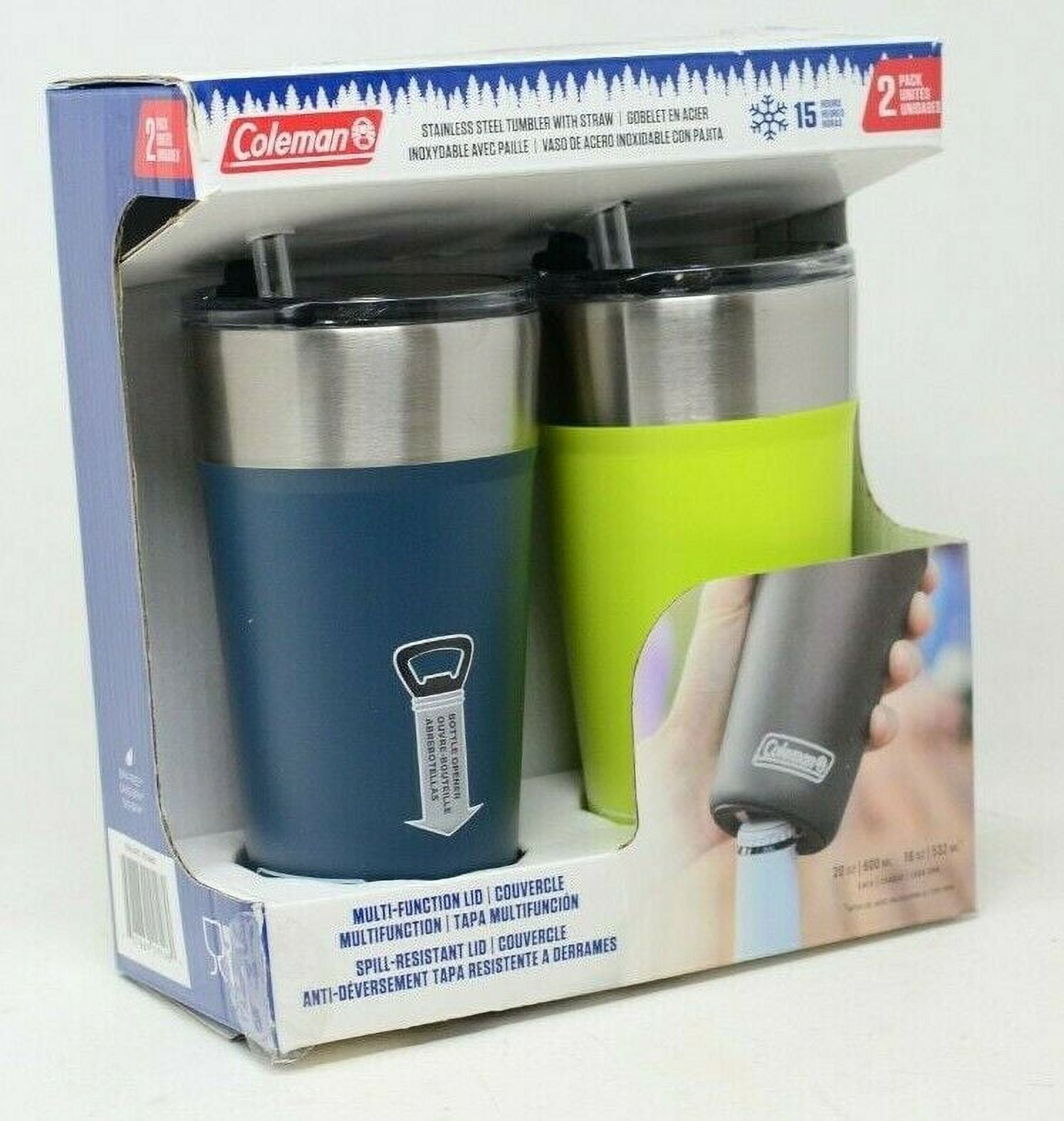 Coleman stainless steel 20oz tumbler 2-Pack Green/Blue 