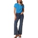 thumbnail image 2 of BLUSA ESTAMPADA DE PUNTOS CUELLO EN V MANGAS CORTAS PARA TRABAJAR XL AZUL CIELO, 2 of 6