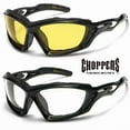 thumbnail image 2 of Large Padded Foam Wind Resistant Clear Sunglasses Motorcycle Riding Glasses, 2 of 4