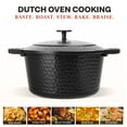 thumbnail image 3 of Gotham Steel Ceramic Hammered 5 Qt Lightweight Dutch Oven Pot with Lid & Holders, Oven Safe & Even Heat Retaining Dutch Oven for Bread Baking Sourdough, Soup, 70% Lighter than Cast Iron, Dark Roast, 3 of 8