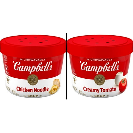 Campbell's Chicken Noodle Soup 15.4 oz & Campbell's Creamy Tomato Soup 15.4 oz