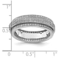 thumbnail image 3 of Sterling Silver Polished Rhodium-plated CZ Pav‚ Eternity Motion Ring, 3 of 5