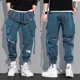 thumbnail image 3 of Pantalones cargo Y2k para hombre, pantalones harén de estilo coreano con múltiples bolsillos para hombre, pantalones largos estilo Harajuku, anchos, de corte regular, estilo emo, 3 of 5