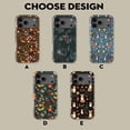 Woodland Forest Animal Tough Phone Case, Cottage Nature Pattern Dual ...