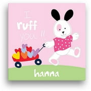 Sandra Magsamen Personalized I Ruff You Canvas Wall Art, 16" x 16", Pink