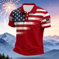 thumbnail image 2 of CONROSES 250Th Anniversary Usa Men's Short Sleeve Polo Shirts Patriotic Usa Flag Graphic Collared 4Th Of July Polo Shirt for Men Independence Day Golf Shirts, 2 of 3