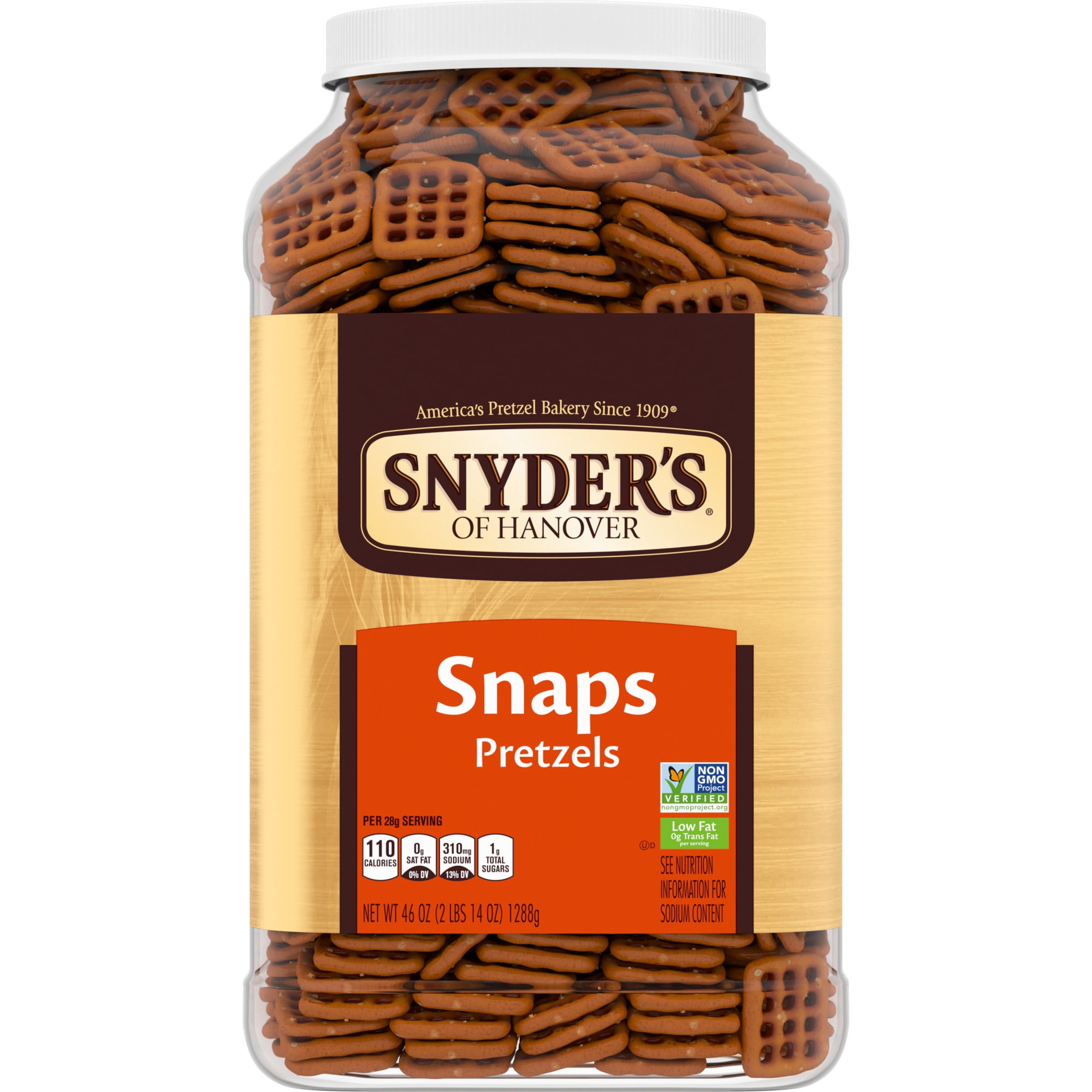 Snyder's of Hanover Pretzel Snaps, 46 oz Canister