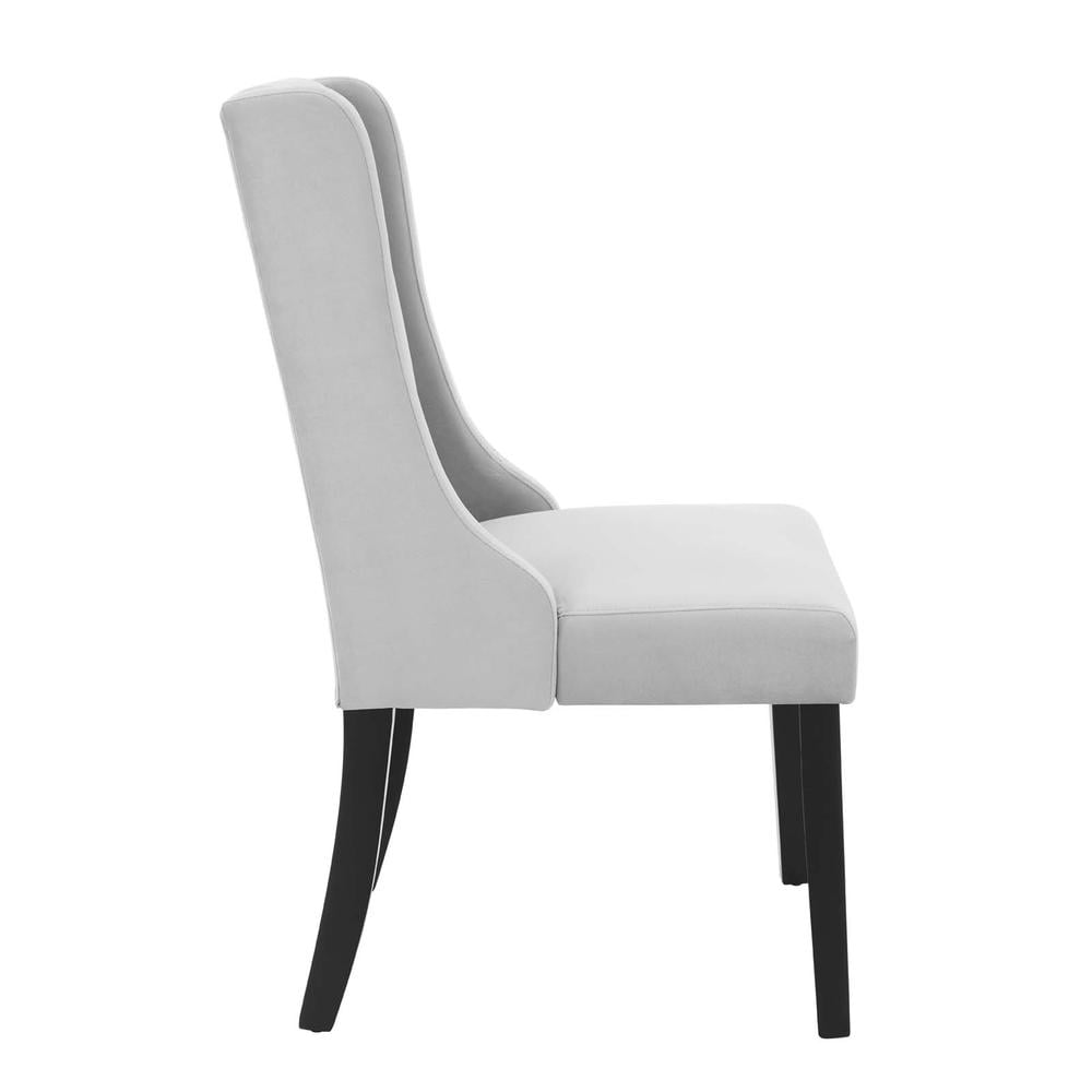 Modway Renew 19.5" Velvet Parson Dining Side Chairs in Light Gray (Set of 2)