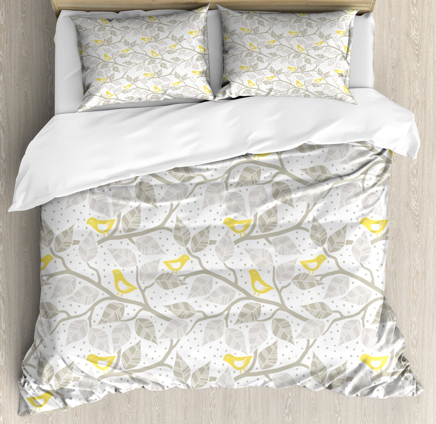 GREY AND MUSTARD Duvet Cover PILLOW CASE Reversible Quilt Bedding Set Easy Care 
