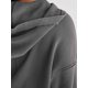 thumbnail image 4 of Sudadera Holgada Informal de Larga con Capucha para Mujer, Color Liso, Estilo Otoño Gris S, 4 of 10