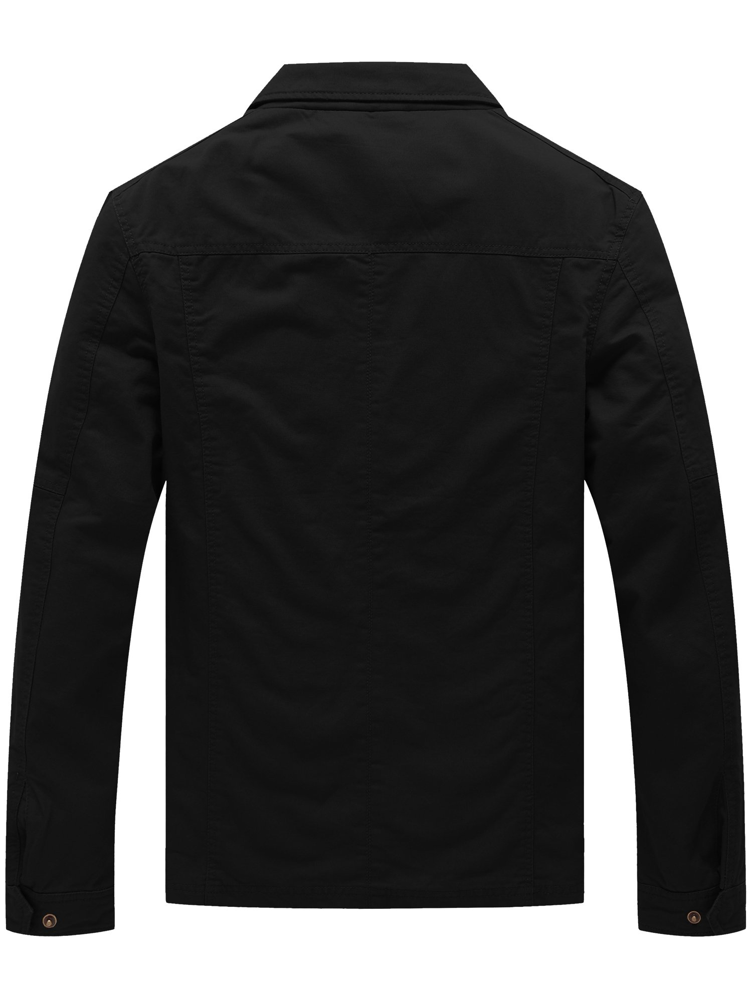 WenVen Men's Casual Canvas Cotton Military Jacket, Lightweight Workwear With Pockets