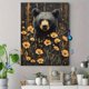 thumbnail image 4 of Qisvanset Framed Canvas Wall Art 12x16 Inch Golden Wildflower Black Bear Wildlife Wall Art, 4 of 5