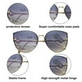 thumbnail image 3 of Gafas de sol de ojo de gato, modernas, con montura grande, de personalidad sencilla, hechas de metal, 3 of 5