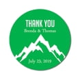 thumbnail image 1 of Darling Souvenir Round 45 Pcs Snowy Mountain Thank You Stickers Personalized Bride Groom Names And Date Envelope Seals-Green, 1 of 4