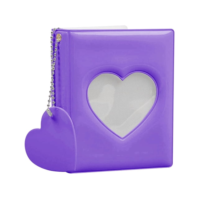 3 Inch Pocket Photo Album with Heart Hollow Design, Pvc Photocard Holder Book for Bank Cards Tickets, Multipurpose Card Organizer Gift, Photo Album X1