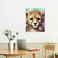 thumbnail image 2 of Sheronv cheetah flower digital art aesthetic canvas print home office wall decoration, fine art print wall painting, living room bedroom farmhouse bathroom decoration picture, 2 of 5