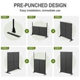 thumbnail image 7 of MAYEERTY 72"x47" Outdoor Privacy Screen with Stand David Metal Balcony Decorative Screen,Black, 7 of 7