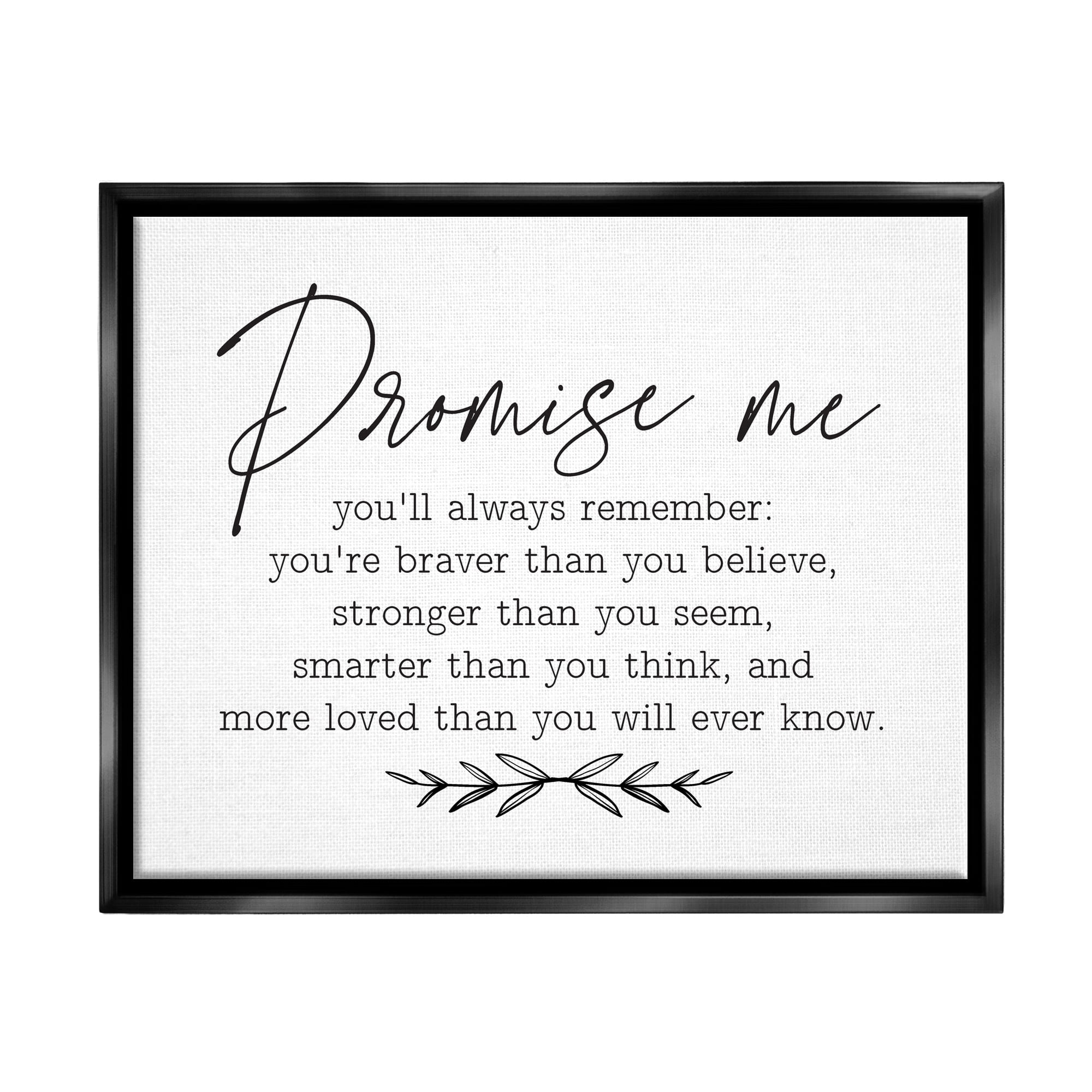 Stupell Industries Inspirational Self Love Quote Casual Botanical Design Graphic Art Metallic Gold Floating Framed Canvas Print Wall Art, Design by Lettered and Lined