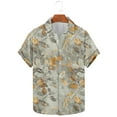 thumbnail image 2 of JURANMO Mens Short Sleeve Hawaiian Shirts Vintage Leaf Print Tees Tops Casual Button Down Lapel Tshirts Summer Beach Outfits Lightening Sales Green XL, 2 of 6