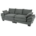 thumbnail image 4 of Harper & Bright Designs Corduroy Loveseat Couch for Small Spaces, Modern 2 Seater Curved Sofa with 2 Decorative Throw Pillows for Living Room Apartment, Gray, 4 of 17