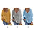 thumbnail image 3 of Qarigey Suéter de mujer Casual cuello en V de manga larga suéter de mujer vacaciones ligero moda elegante Tops regalo primavera Otoño Invierno Prendas para la parte del cuerpo METRO Blau, 3 of 6
