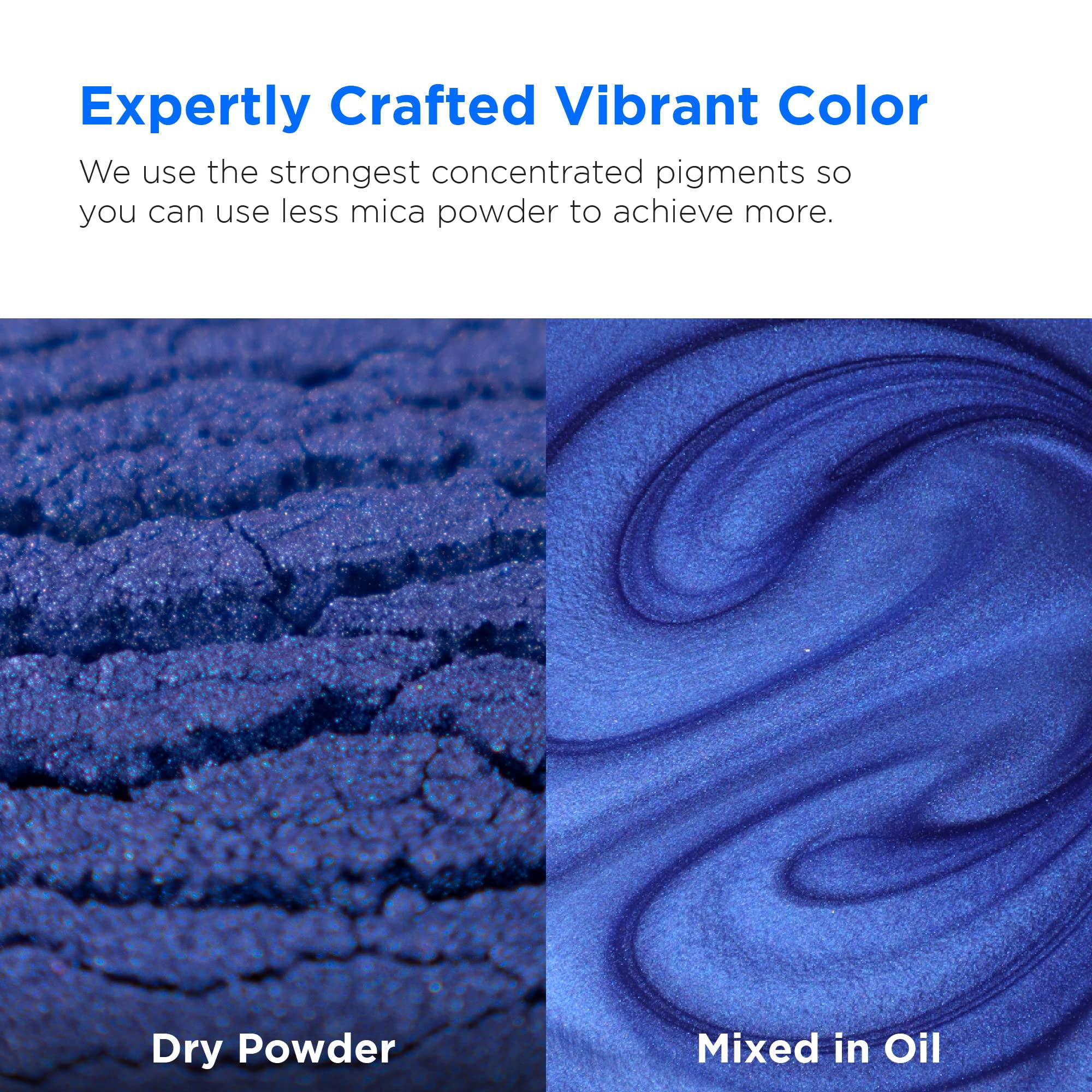 Rolio Mica Powder - Pigment for Paint Mixing & Blending for Epoxy Resin, Soap, Nails, Slime & Bath Bombs - 1 lb Resealable Bag,Arabic Blue
