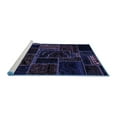 thumbnail image 2 of Ahgly Company Machine Washable Indoor Round Patchwork Blue Transitional Area Rugs, 5' Round, 2 of 4