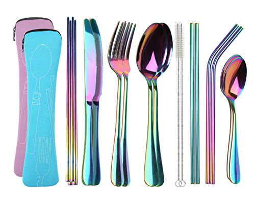 Eco-friendly Bamboo Travel Cutlery Sets for Camping Picnic Office School Lunch 